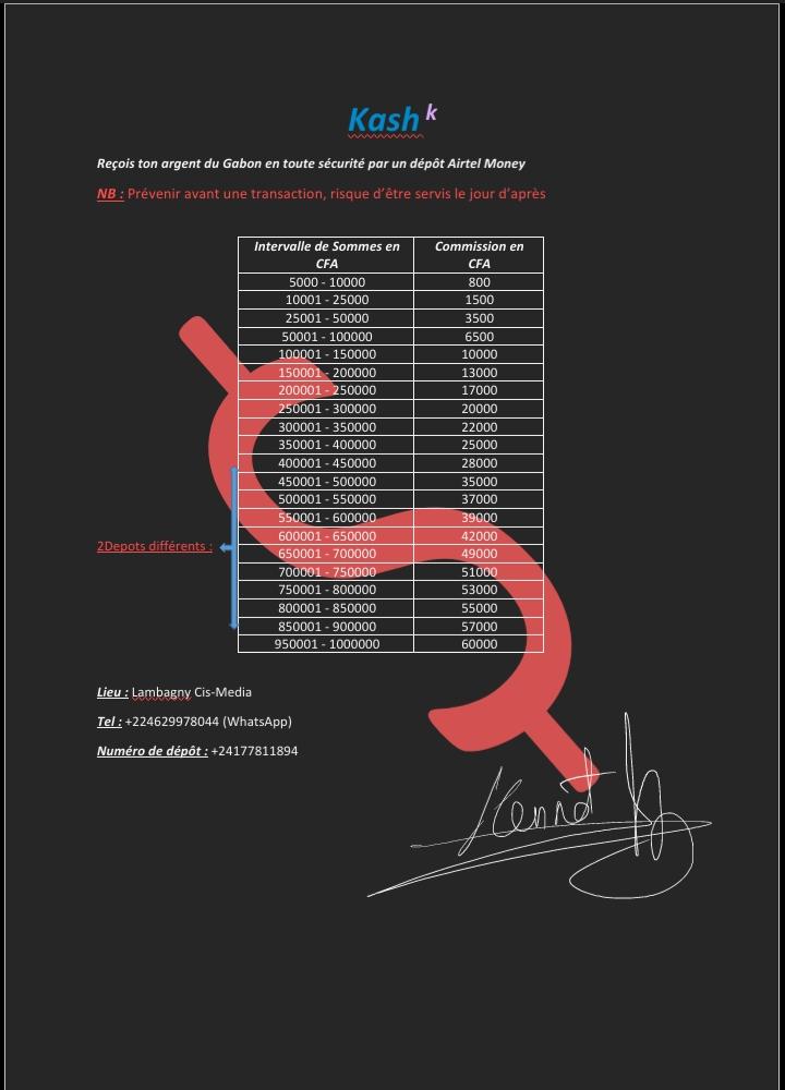 Grille Tarifaire Kash K